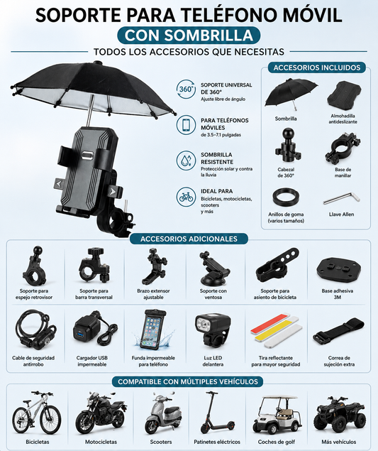 SOPORTE PARA CELULARES CON SOMBRILLA